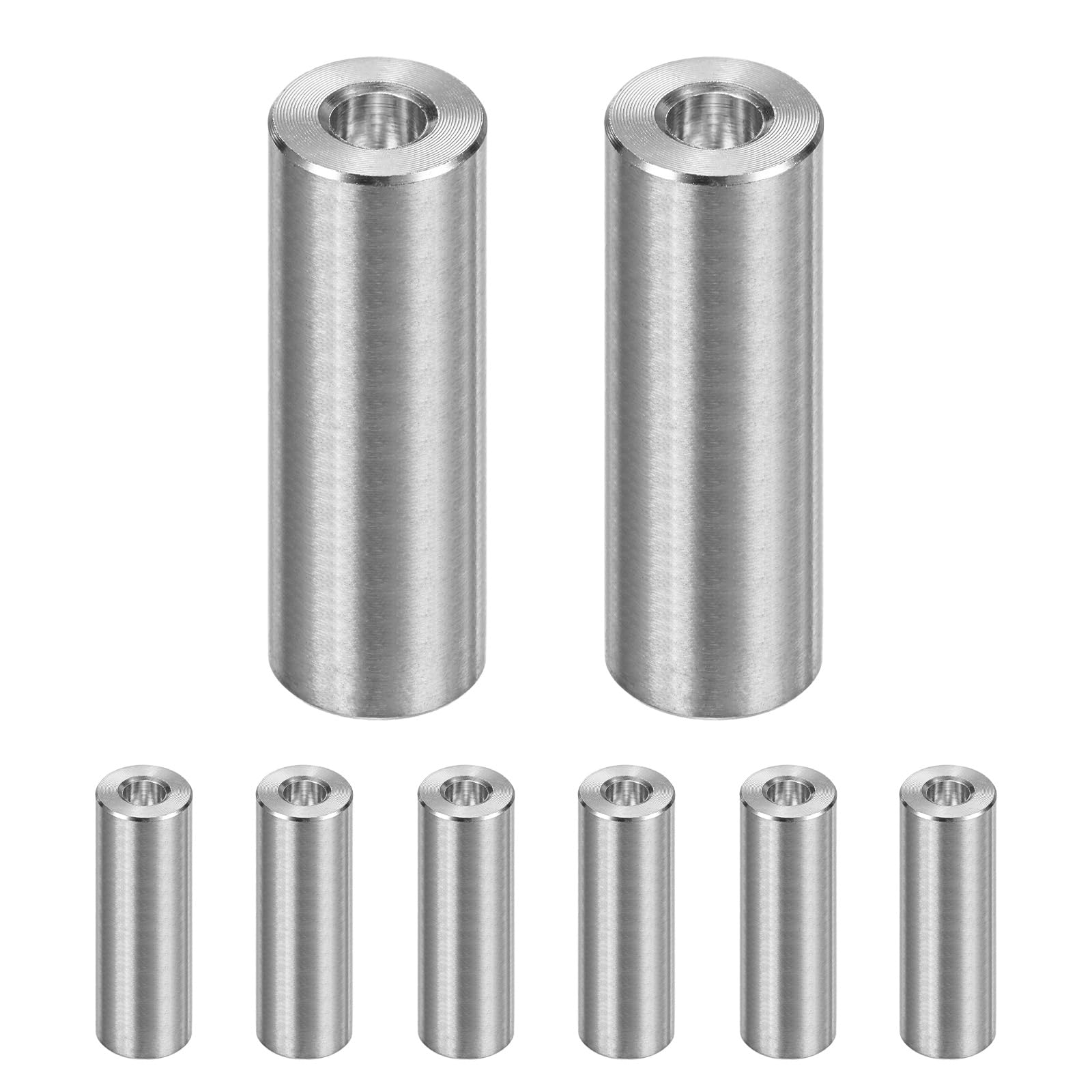 M METERXITY 8PCS M6 304 Stainless Steel Spacers 6mm ID x 14mm OD x 40mm l Metal Screw Standoff Bushing Plain Finish Round Spacer 304 Stainless Steel for Screws Bolts Silver