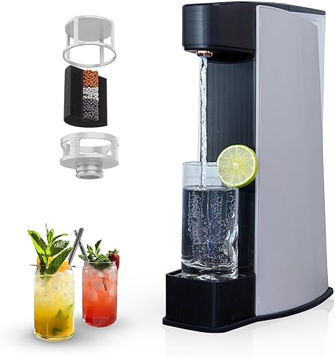 Carbon8, Carbonatador premium, fabricante de agua con gas, agua de soda, seltzer de transmisión, dispensador de un solo toque, diseño sin botella de