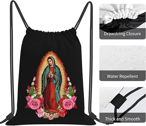 Miniatura 5 de Nuestra Señora de Guadalupe Virgen María con cordón mochila deportiva para gimnasio para hombres y mujeres