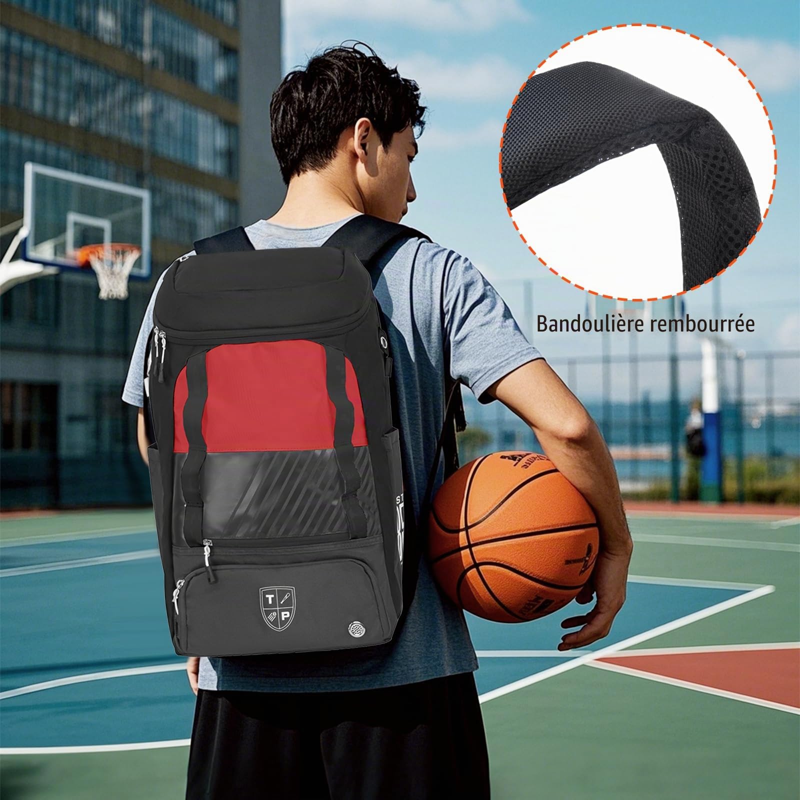 KINGSLONG Sac à Dos de Basketball Football, Sac D'équipement de Basketball avec Compartiment à Balles et Compartiment à Chaussures pour Basketball, de Volleyball, de Baseball, de Football