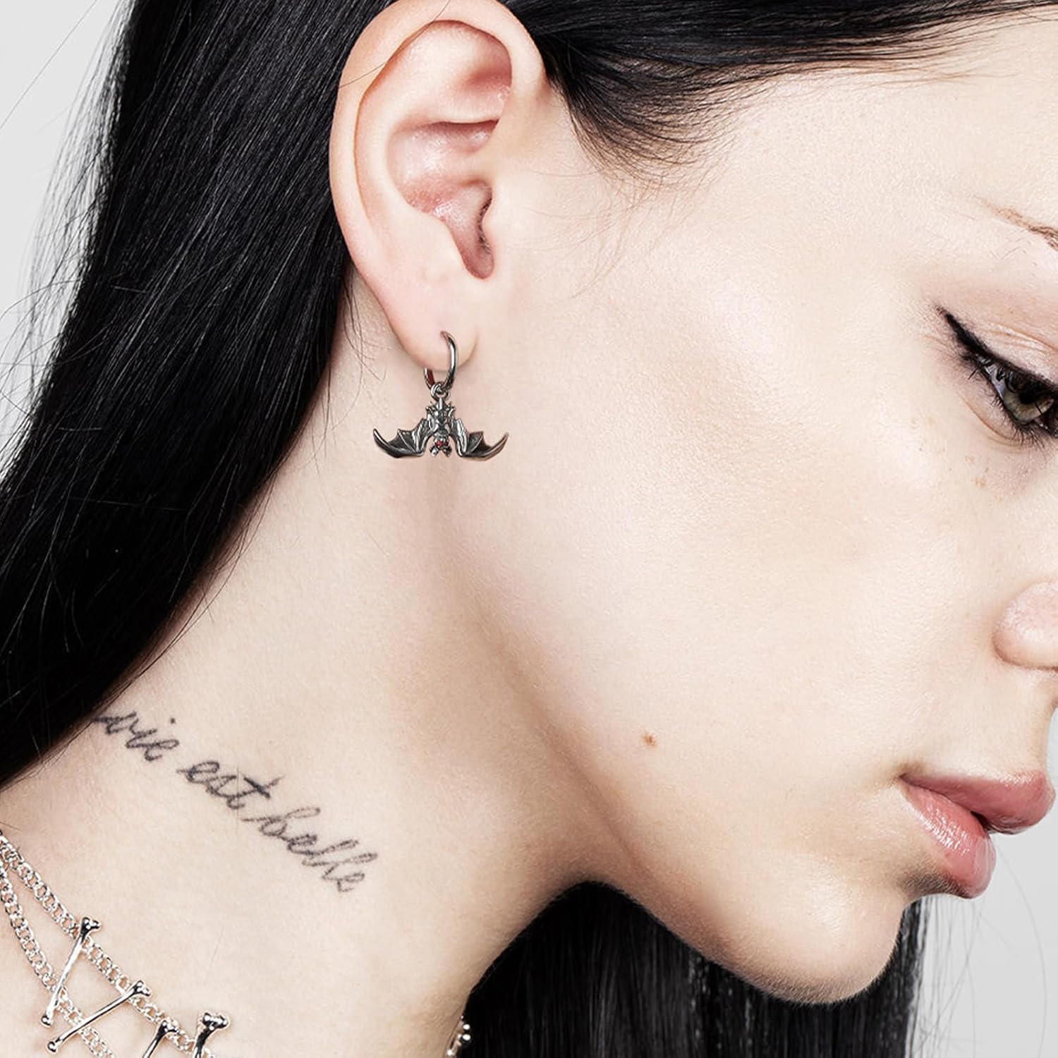 HZMAN Bat Earring for Men Women Stainless Steel Gothic Punk Vampire Bat Dangle Drop Earring Halloween Earring Jewelry Gift - Image 3
