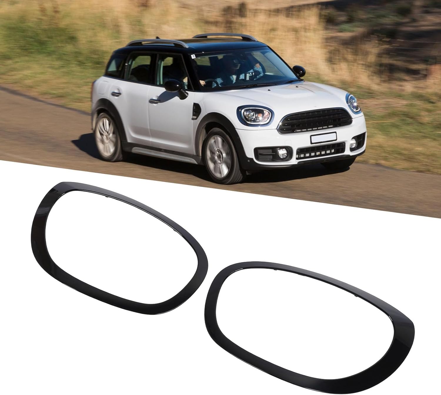 Headlight Trim 1 Pair Headlight Trim 51138739351 Black Headlight Trim Bezel Replacement for F60 2017 to 2021