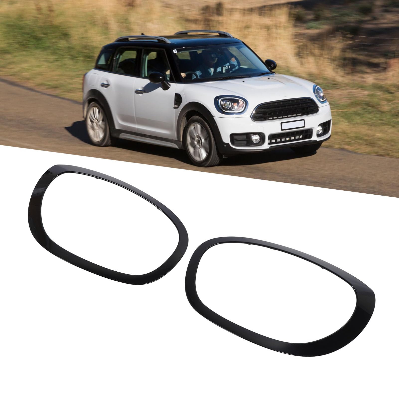 Fabater Anello di Rivestimento del Faro, 51138739351 1 Paio di Anelli di Fissaggio Rettangolari del Faro, Finiture di Copertura delle Cornici per F60 Dal 2017 Al 2021
