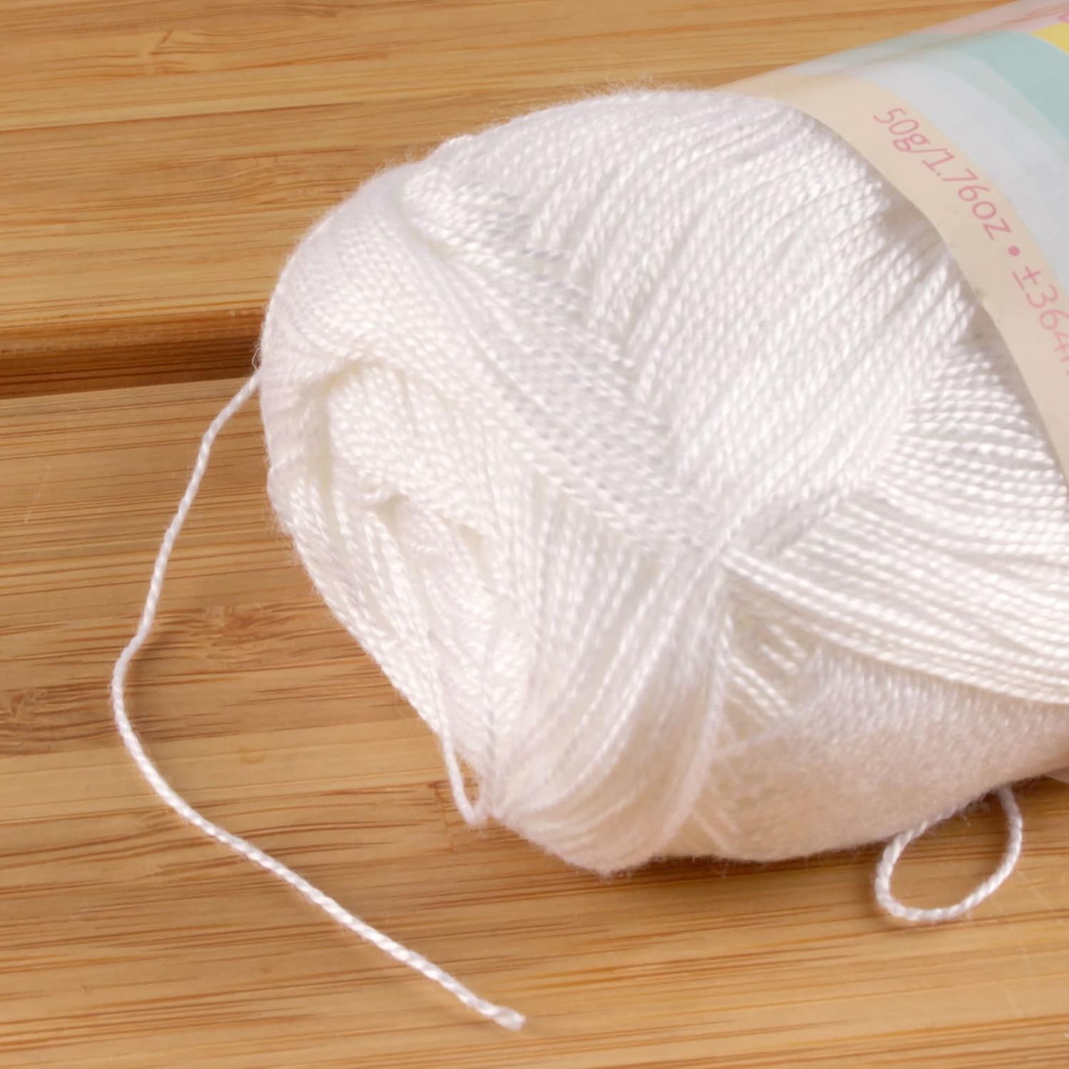 JubileeYarn Delightfully Fine Yarn - 50g/Skein Lace Bamboo Rayon - Frost White - 8 Skeins