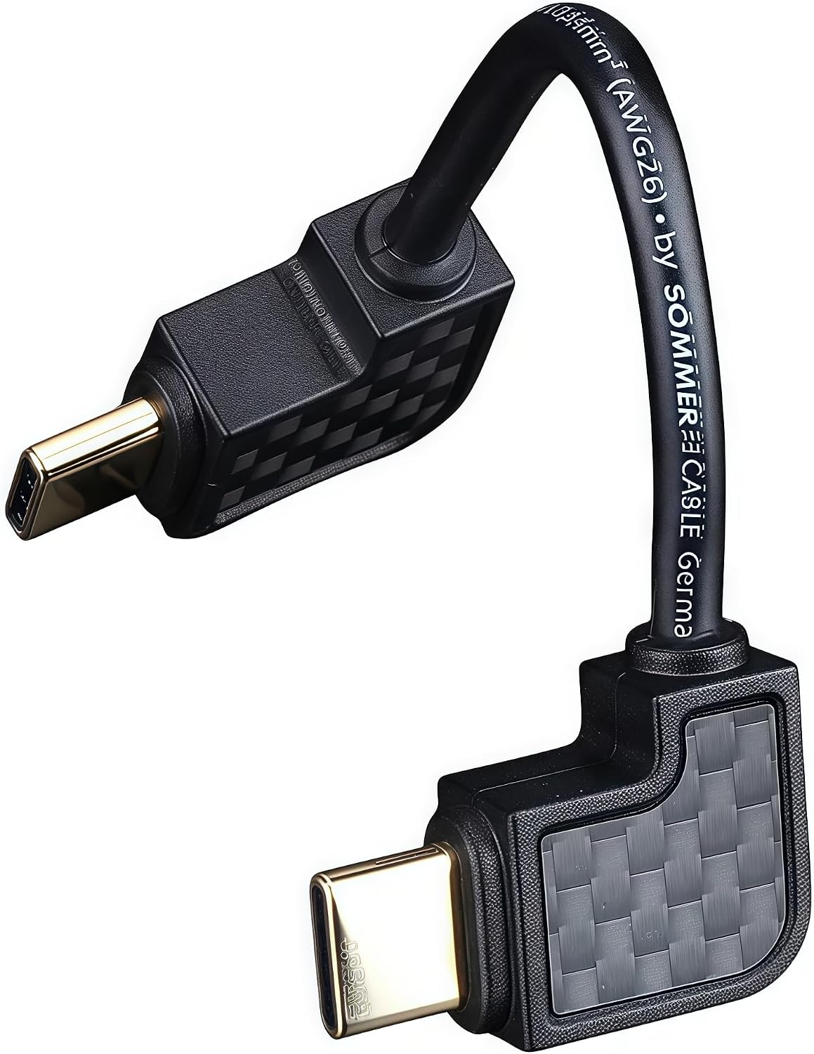 for Phone Portable Type-C OTG Decoder Cable Kit - Aluminum Carbon Fiber Magnetic Adapter with Elbow (2nd DAC Pocket)