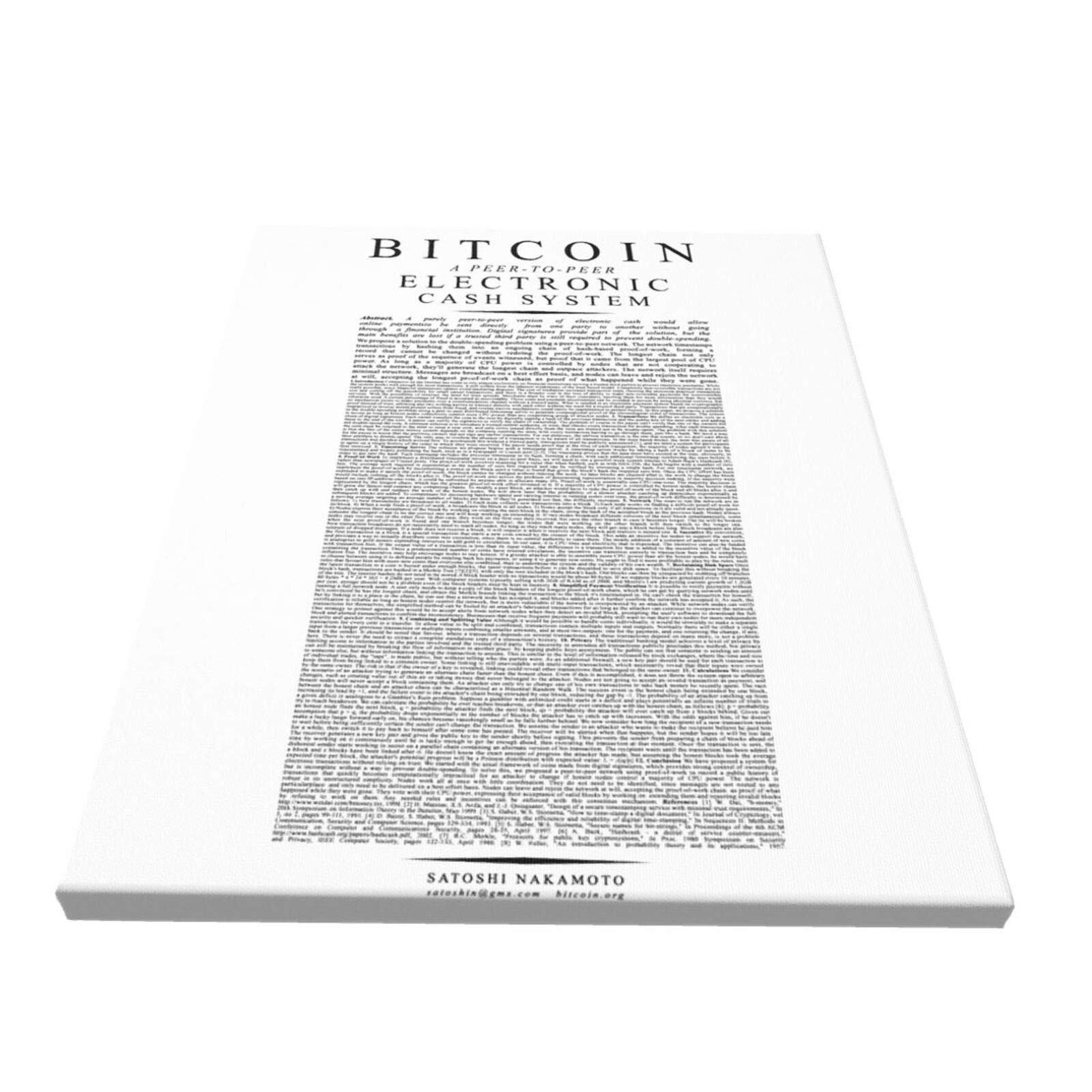 Bitcoin Whitepaper - Satoshi Nakamoto Wall Art Decor Canvas Print Picture  Framed Artwork Ready To Hang For Bedroom Home Living Room Wall Decoration  12x16in : Amazon.in: Home & Kitchen