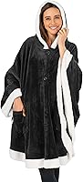 Vista 11 de PAVILIA Manta Vestible para Mujeres Adultas, Manta Poncho Capa de Vellón de Felpa Acogedora con Capucha, Chal Súper Suave, Manta Envolvente Ángel