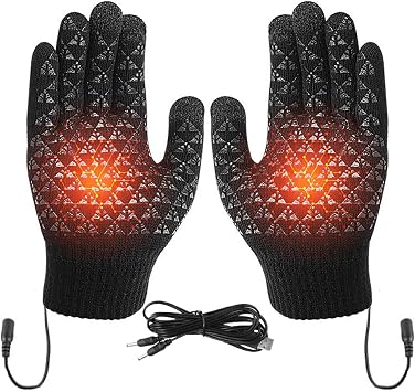 Heated Mittens - Touch Screen Winter Gloves, USB Heated Thermal Mitts for Women, Men, Outdoor | Touch Screen Windproof Electric Heated Heater for Cycling, Skiing, Running, Hiking, Driving, Motorcycle