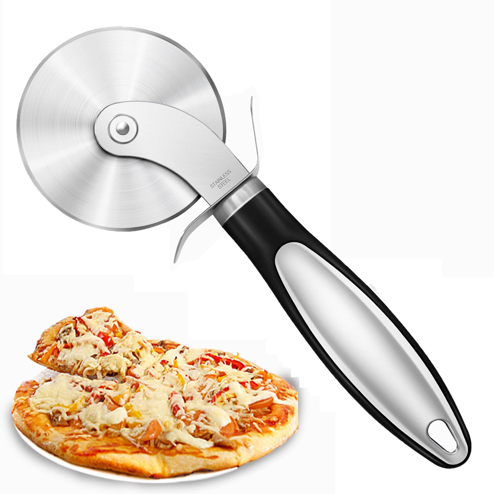 Tixixc 4-in-1 Portable Glass Air Fryer Set - Classic Pizza Cutter Wheel?Freezer & Dishwasher Safe - White
