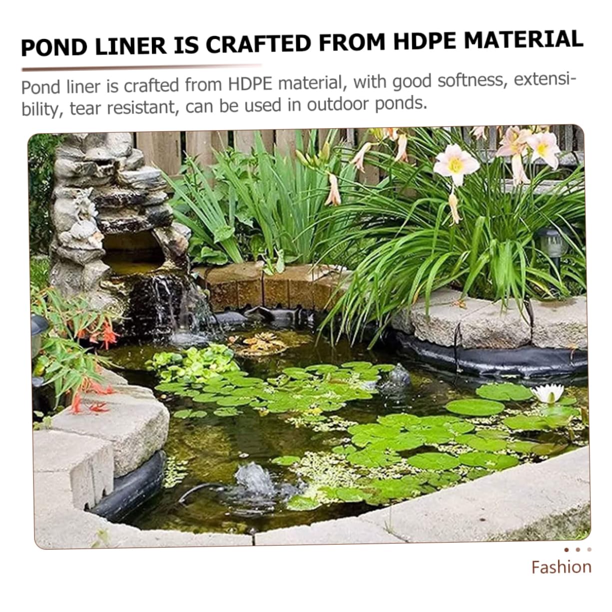 Sottostrato resistente in HDPE per laghetti da cortile, rivestimento morbido e flessibile resistente agli strappi, per pesci granchi e piante acquatiche, soluzione ideale per la protezione esterna
