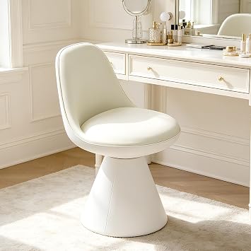360 Swivel Vanity Chair, Upholstered Vanity Stool for Living Room