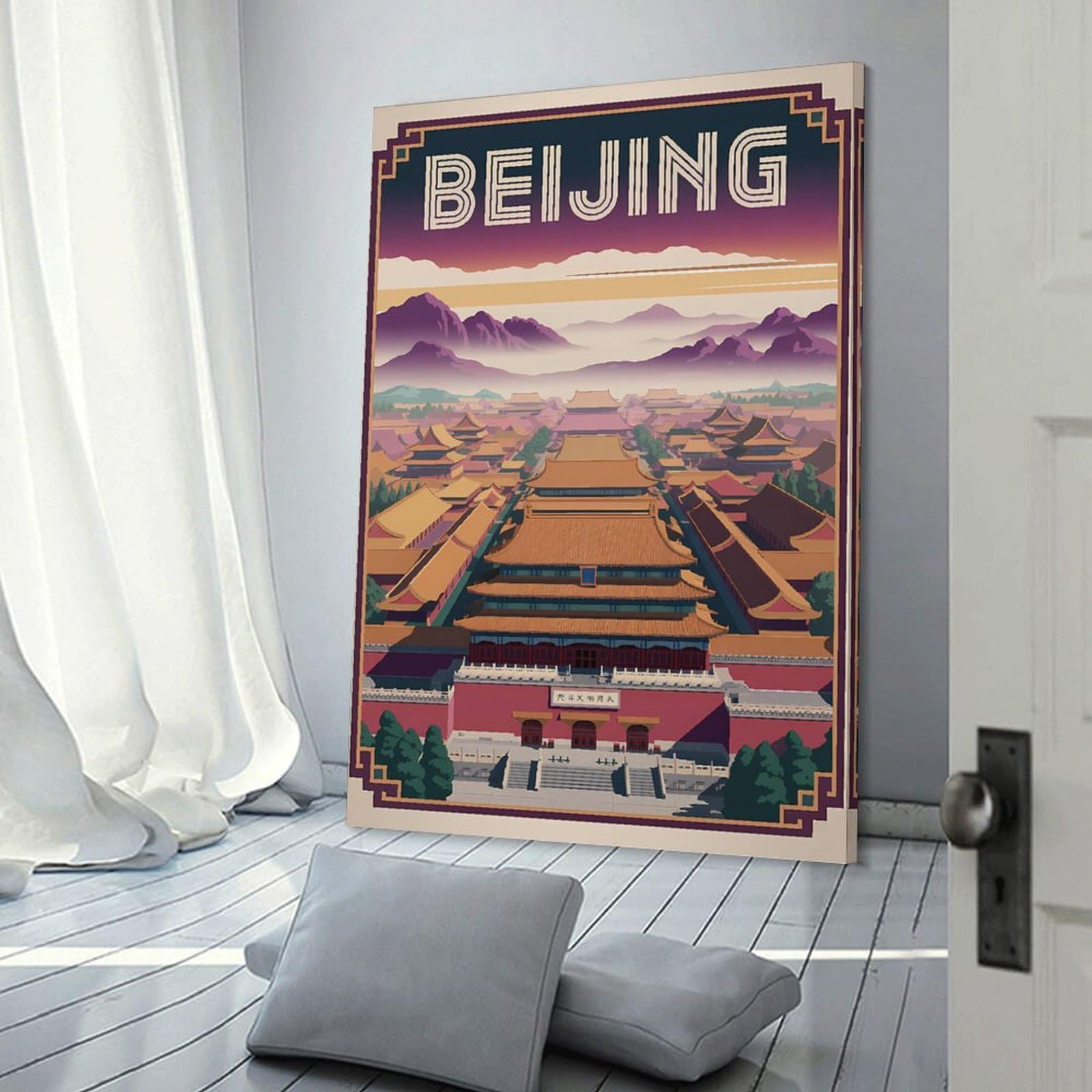 Junmoney Beijing Travel (2) Wall Picture Print 16x24inch(40x60cm), for Corridors, Hallways Or Apartment Entries, Wall Decor to Refresh Empty Corners