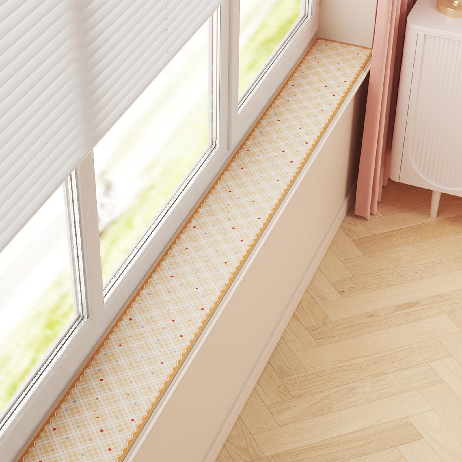 Tapis de rebord fenêtre en PU jaune : la solution anti-rayures pour meuble TV et table