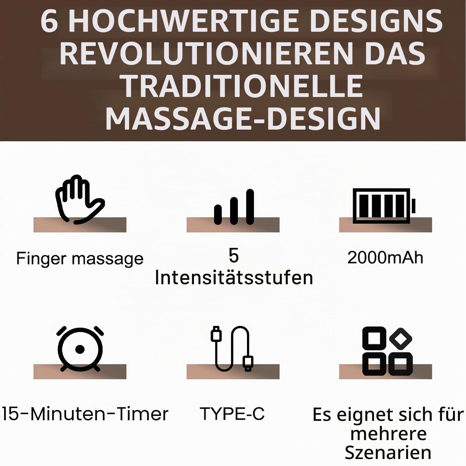 Handmassagegerät mit Wärme & Kompression—Entspannung auf Knopfdruck,Elektrisches Massagegerät Mit 5 Intensitäten Und 3 Modi,Automatische Timer Funktion Handgelenkmassage FüR Familie & Freunde (A)