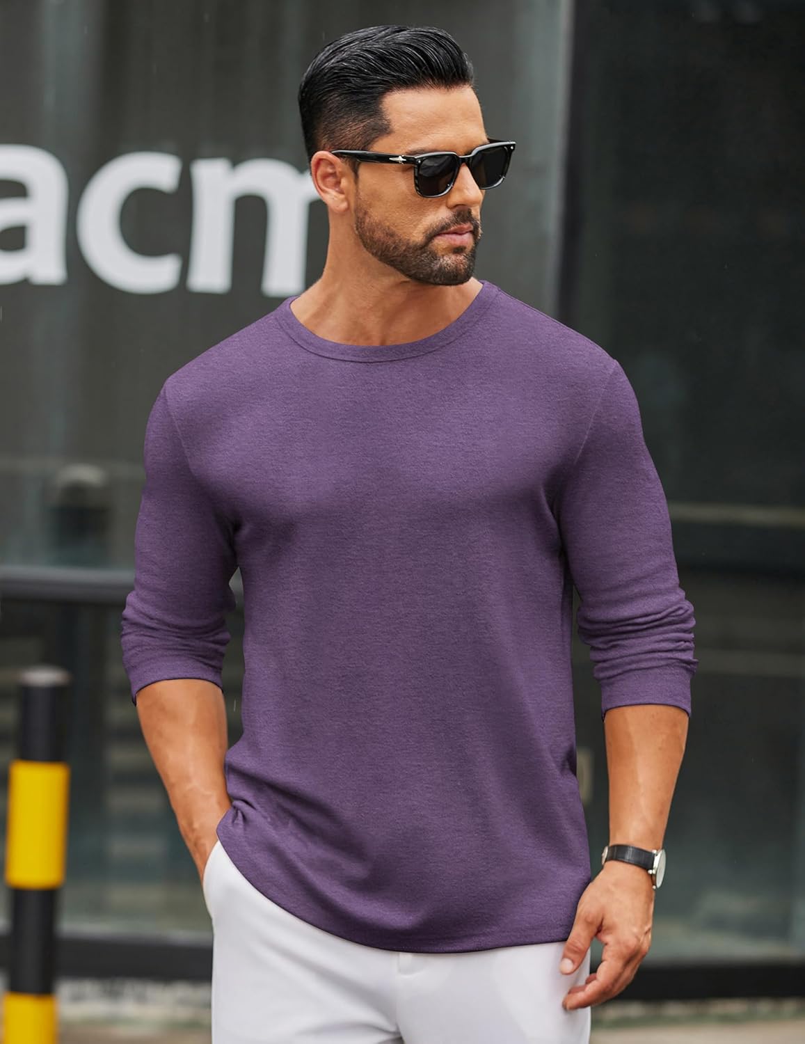 COOFANDY Men's Long Sleeve Tee Shirts Crew Neck T Shirt Solid Casual Basic Tees Soft Stretch T-Shirts - Image 3