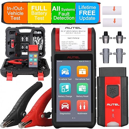 Autel Probador de batería de coche de 6 V 12 V Automotriz MaxiBAS BT608 (versión 2023 de actualización gratuita), escáner de conductancia adaptativa