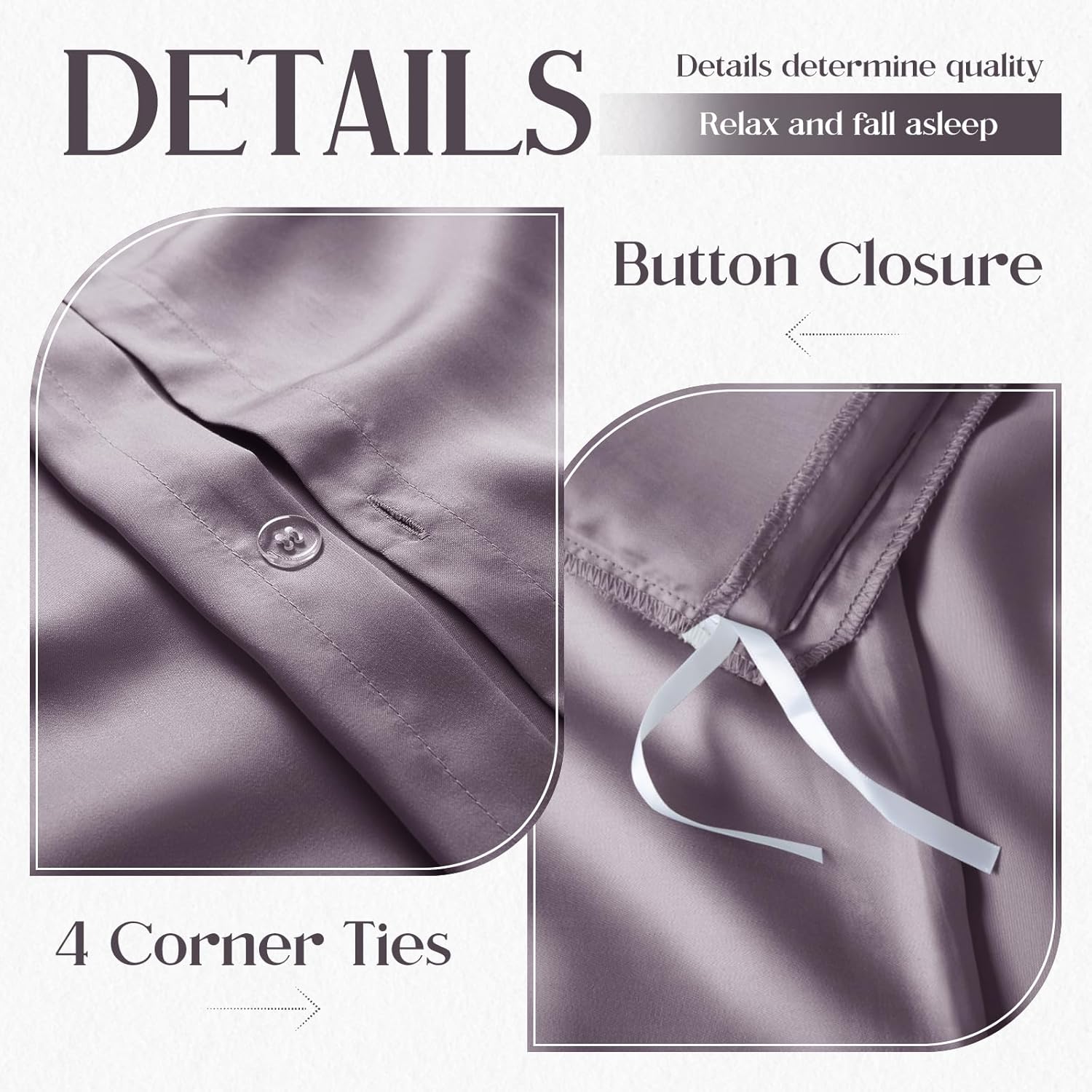 Horbaunal Tencel Lyocell Duvet Cover Queen Size 3 Piece - Lavender Silky Cooling Duvet Cover Set for Hot Sleeper - Natural Eucalyptus Lyocell Fiber - Breathable & Ultra-Soft Bedding Set - 90" x 90"