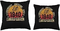 Vista 3 de 83rd Birthday Vintage 83 Year Old Est 1940 Limited Edition Throw Pillow