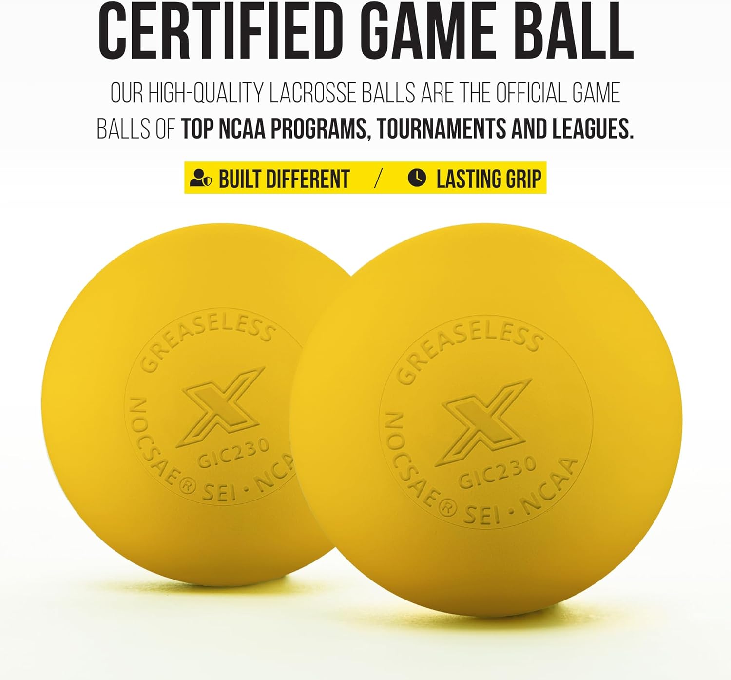 PEARL X Greaseless Lacrosse Balls by Guardian Innovations - Official Ball of NCAA Championships - Meets NOCSAE Standards and SEI/NCAA Certified