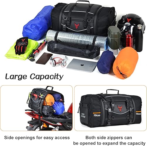 Miniatura 2 de MIGHTYDUTY Bolsa de cola de motocicleta expandible de gran capacidad 55-70L Bolsa de equipaje de motocicleta impermeable 1200D tela Oxford