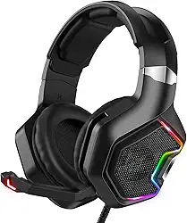 Fone de ouvido Gamer KP- 489 Headset Reduz Ruídos Supra-Auricular Microfone Luz LED PC PS4 Xbox Laptop Nintendo PUBG P2 e USB Com leds coloridos [video game]