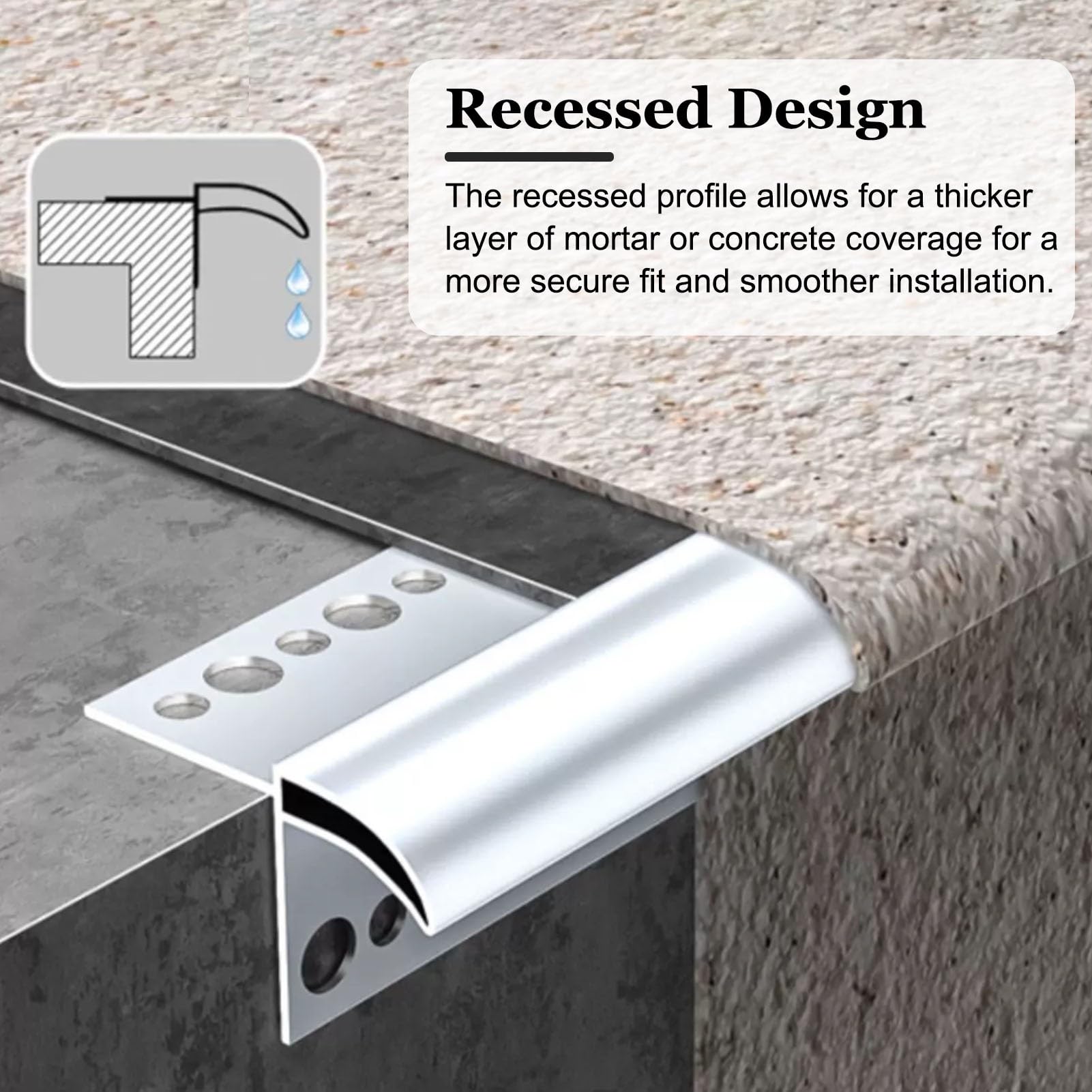 Borde de Goteo Perfil de Aluminio para Drenaje de Lluvia y Protección Contra | Perfil de Aluminio para Drenaje de Aguas Pluviales en Exteriores; Moldura Vierteaguas para Tejados y Paredes(4.7m(15.4ft))