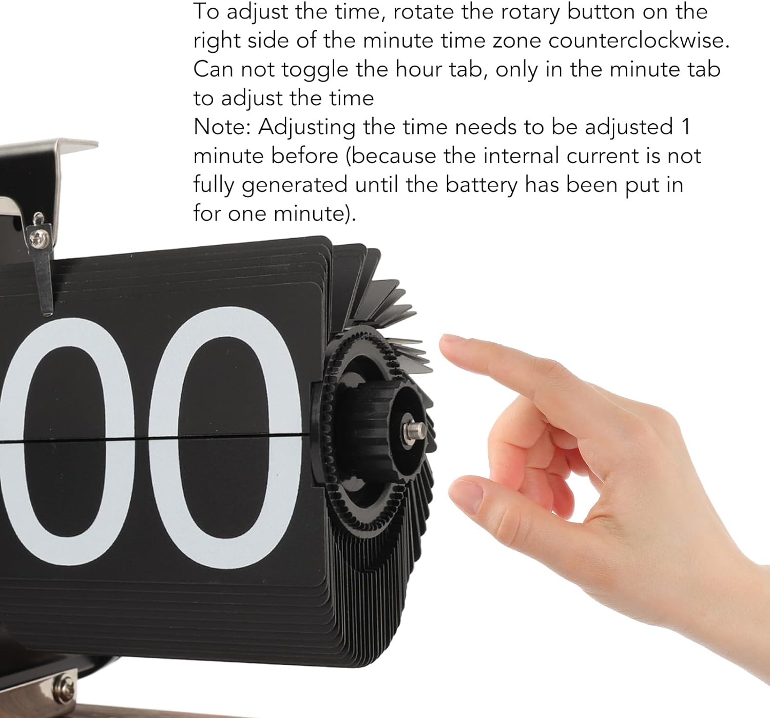 Digital Flip Down Clock, Battery Powered Retro Automatic Page Turning Clock Internal Gear Operated Retroclock Flipclock for Office Home Desk Decor Gift (Stainless Steel Black)