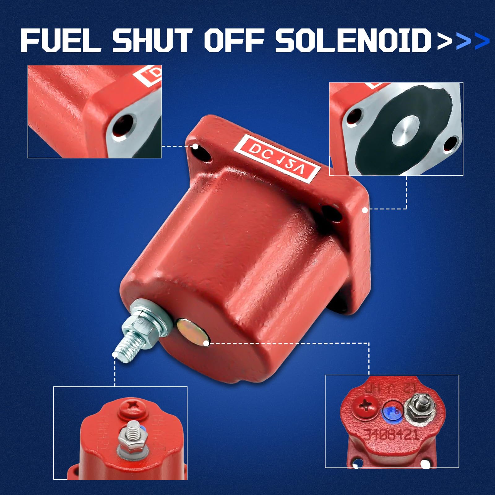 New Fuel Shutoff Solenoid Valve 3018453 AR5499 12V For 855 N14 - Foto 9