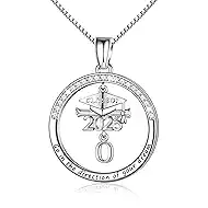 Ritach Graduation Gift for Her - Class of 2026 Graduation Cap Initial Necklace Silver Cubic Zirconia Graduation Necklace Masters Degree High School College Graduation Gift for Her