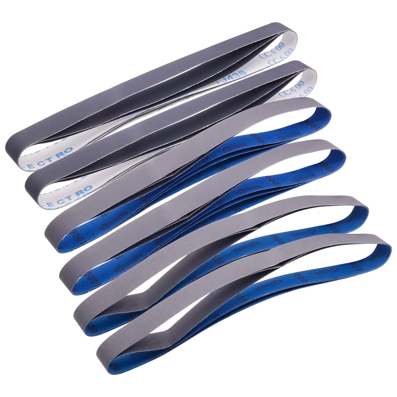 18 Pack 1 x 30 Sanding Belts, Extra Fine Grit Silicon Carbide Sanding Belt, 6 Pcs Each of 600, 800, 1000 Grits Sanding Belt for Knife Sharpening