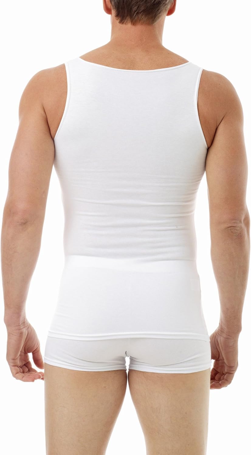 Underworks Mens Performance Cotton Compression Tank Top - for Workouts, Slimming, and as Undershirt 3-Pack