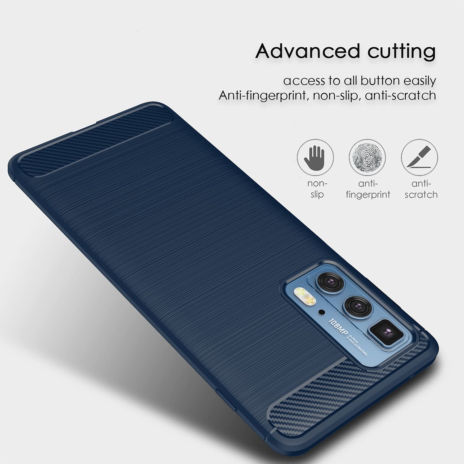 SCL Handyhülle Für Motorola Moto G100 – Carbon-Look, Stoßfest & Kratzfest, Blau