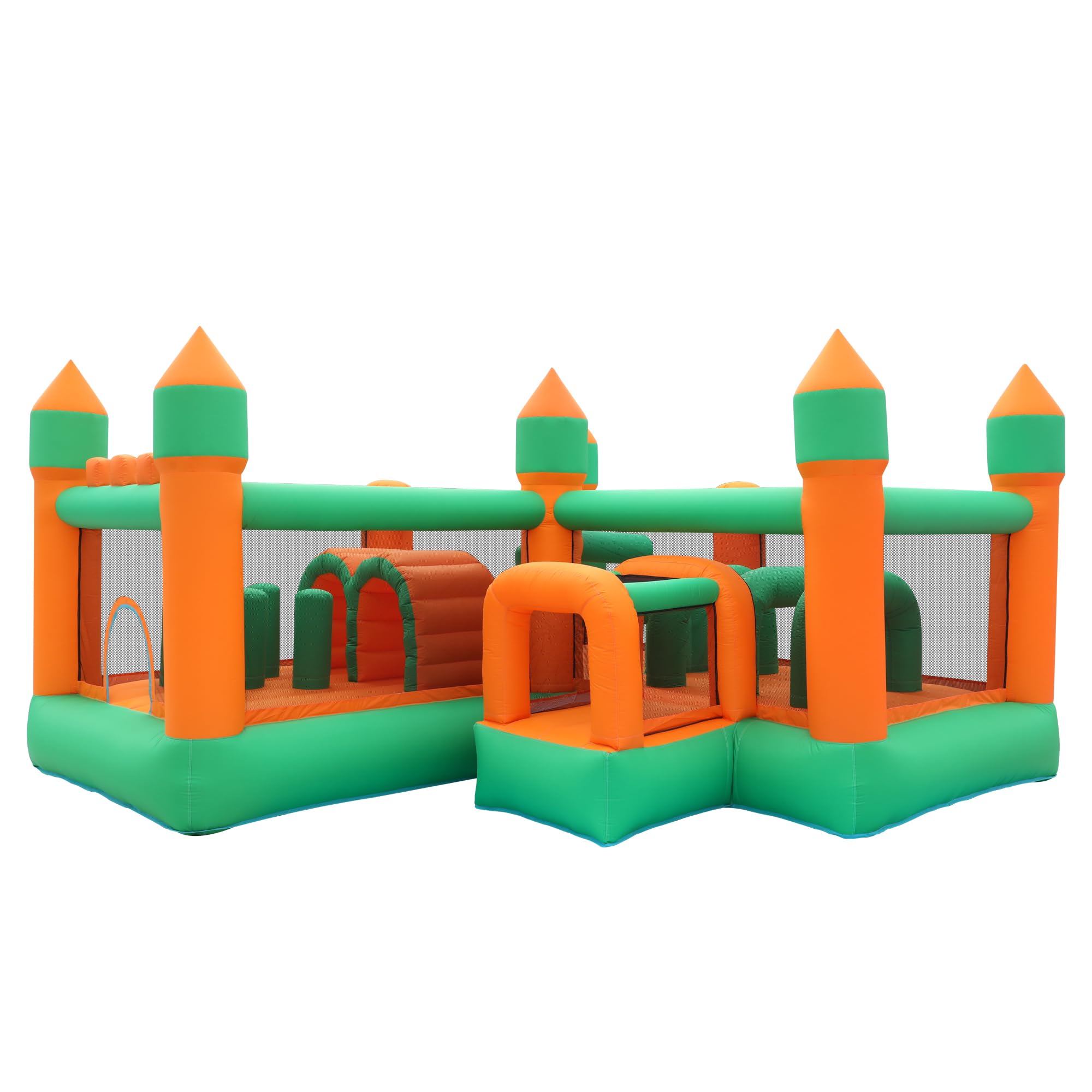 Doctor Dolphin Inflatable Bounce House Obstacle Bouncy Castle with Blower for Kids 3-8