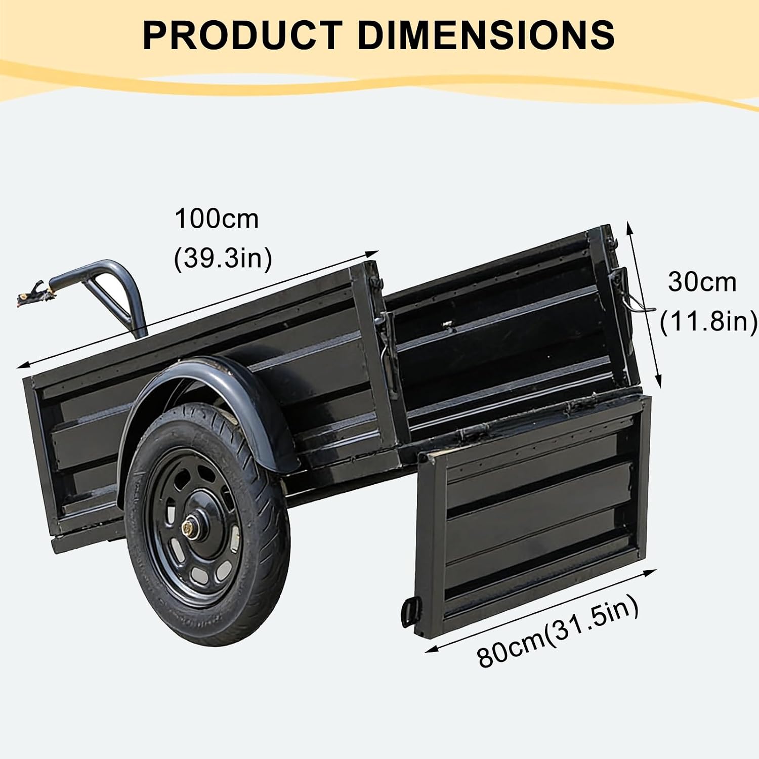 Bike Cargo Trailer, Heavy-Duty Storage Groceries Hauler with All-Terrain Wheels, Large Loading Bike Trailer Storage Cart for Cycling Camping Commuting