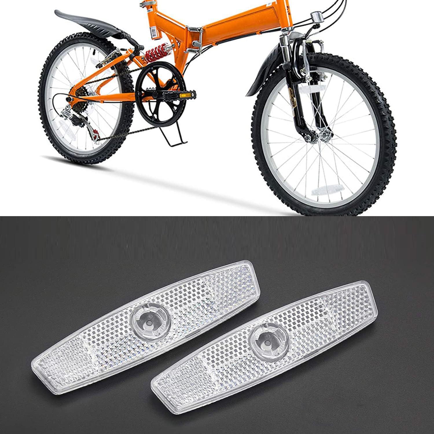 LATRAT 20 Stück Fahrrad Reflektoren Speichenreflektoren Katzenaugen Reflektor, Rückstrahler für Mountainbike Rennrad Sicherheit, silbrig Sport & Freizeit