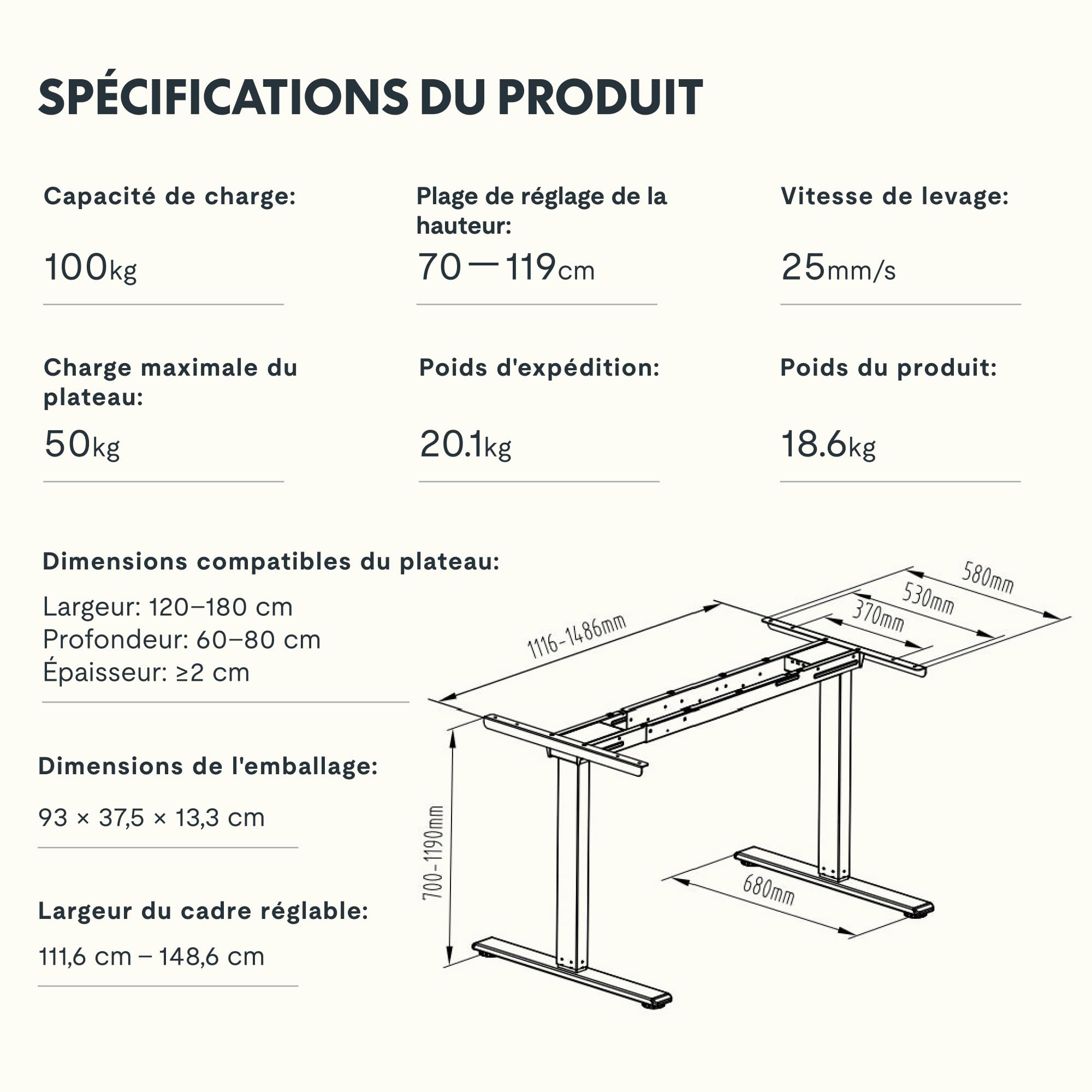 FLEXISPOT Bureau Assis Debout à 2 Moteurs, Cadre de Bureau Réglable en Hauteur en Acier avec Panneau Smart à Fonctions Mémoires et Système Anti-Collision, Charge 100kg, Noir