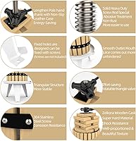 Vista 4 de SQUEEZE master Prensa de Frutas - 7.9 Galones/30L - Cesta de Madera Maciza Prensa de Vino - Exprimidor Tradicional Vintage - 6 Bloques de Prensa