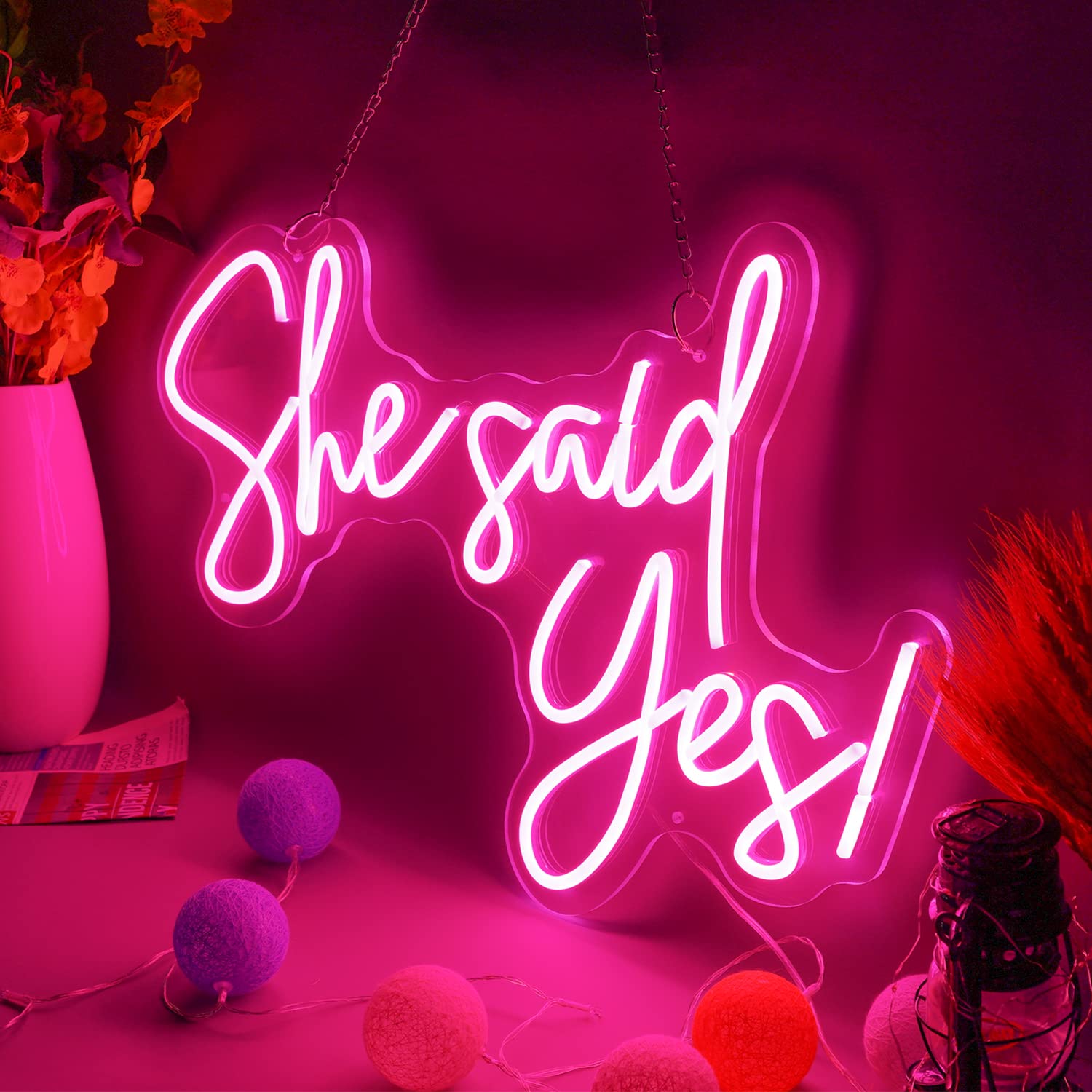 Amazon.co.jp: FARNEW She Said Yes ネオンサイン フレックスLED