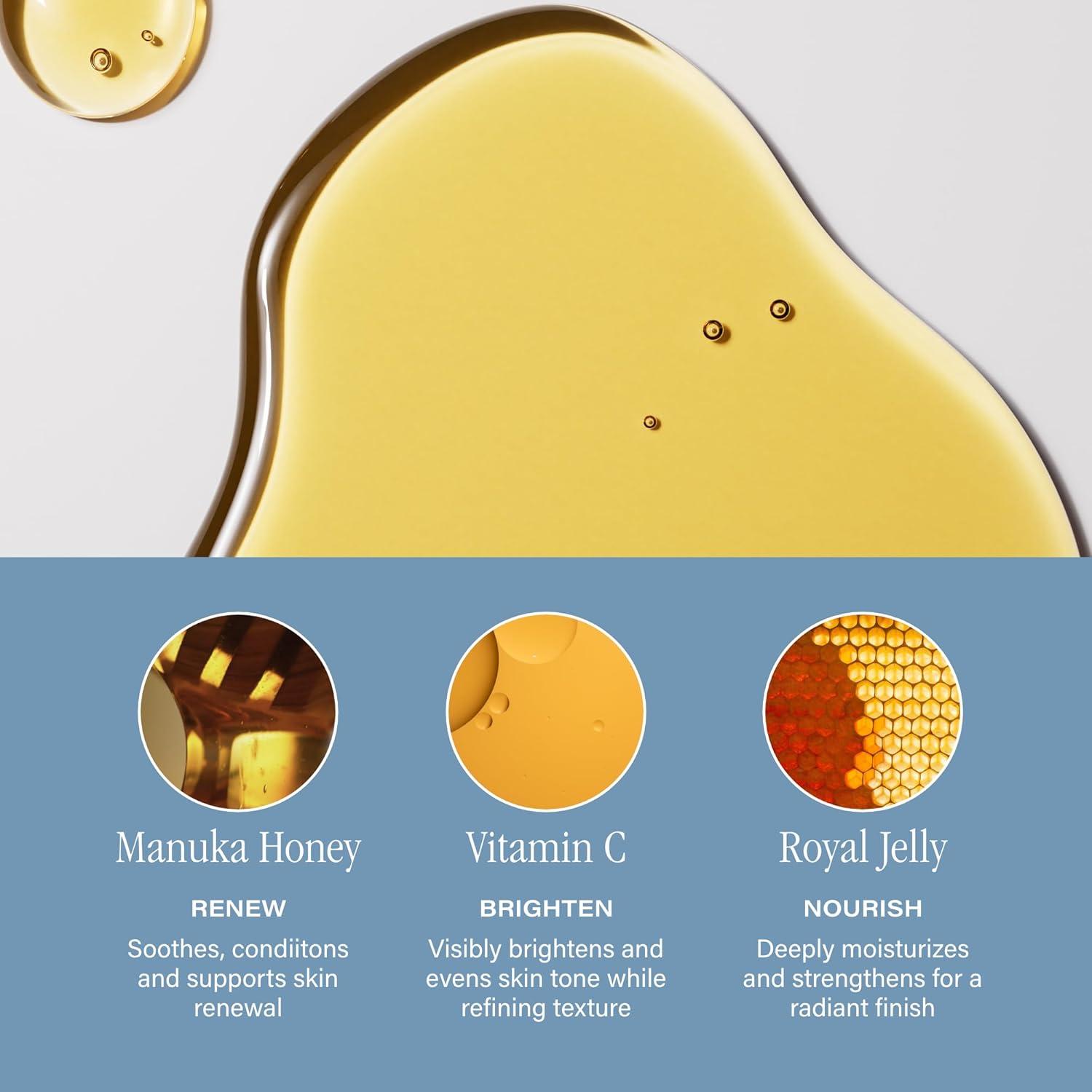 SKINN Luminous Facial Oil - Face Oil to Visibly Brighten, Firm, and Hydrate - Hydrating Oil for Anti-Aging and Dry Skin to Reduce Fine Lines, and Wrinkles - Vitamin C and Manuka Honey(Brightening)