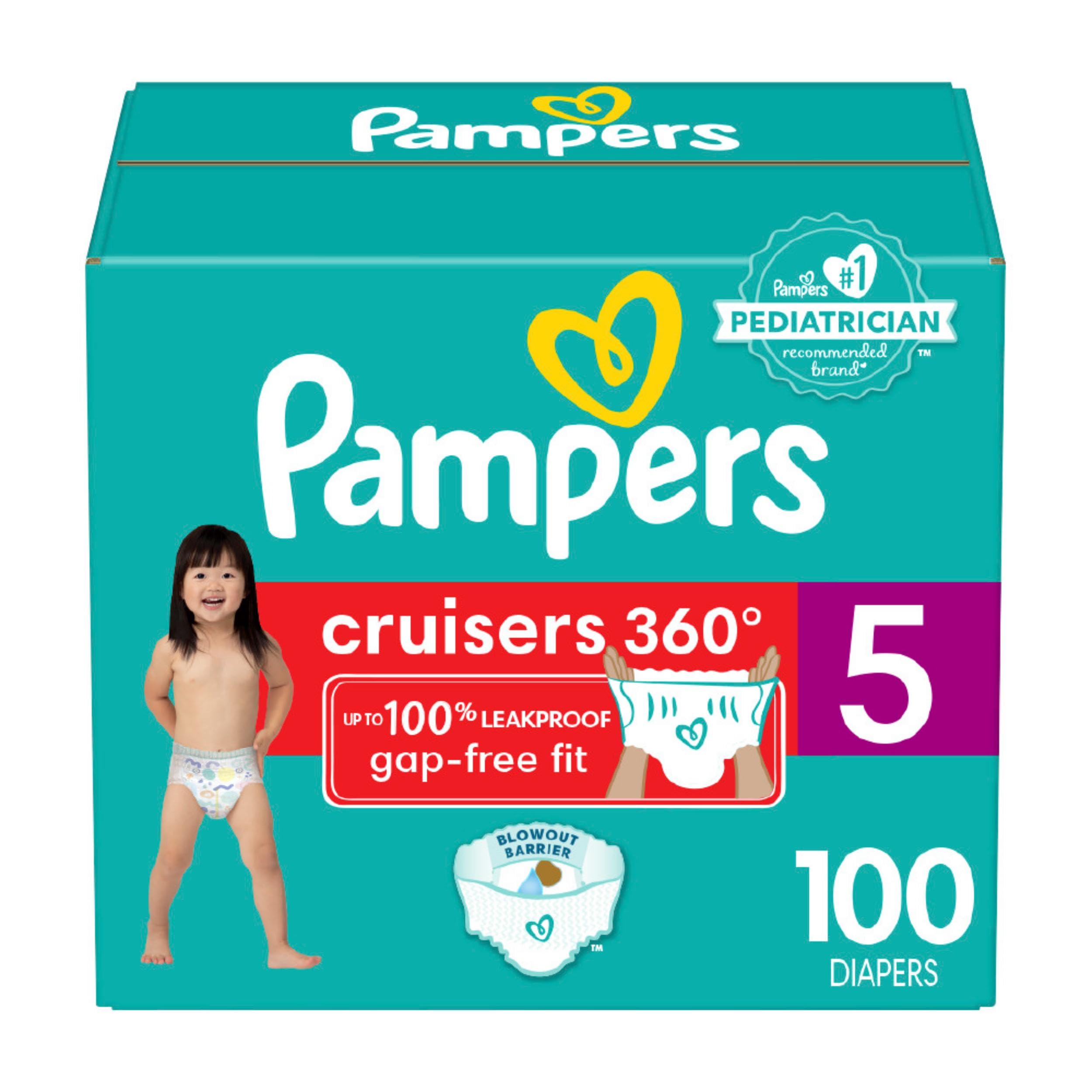 Pampers Diapers - Cruisers 360 - Size 5, 100 Count, Babyproof up ...