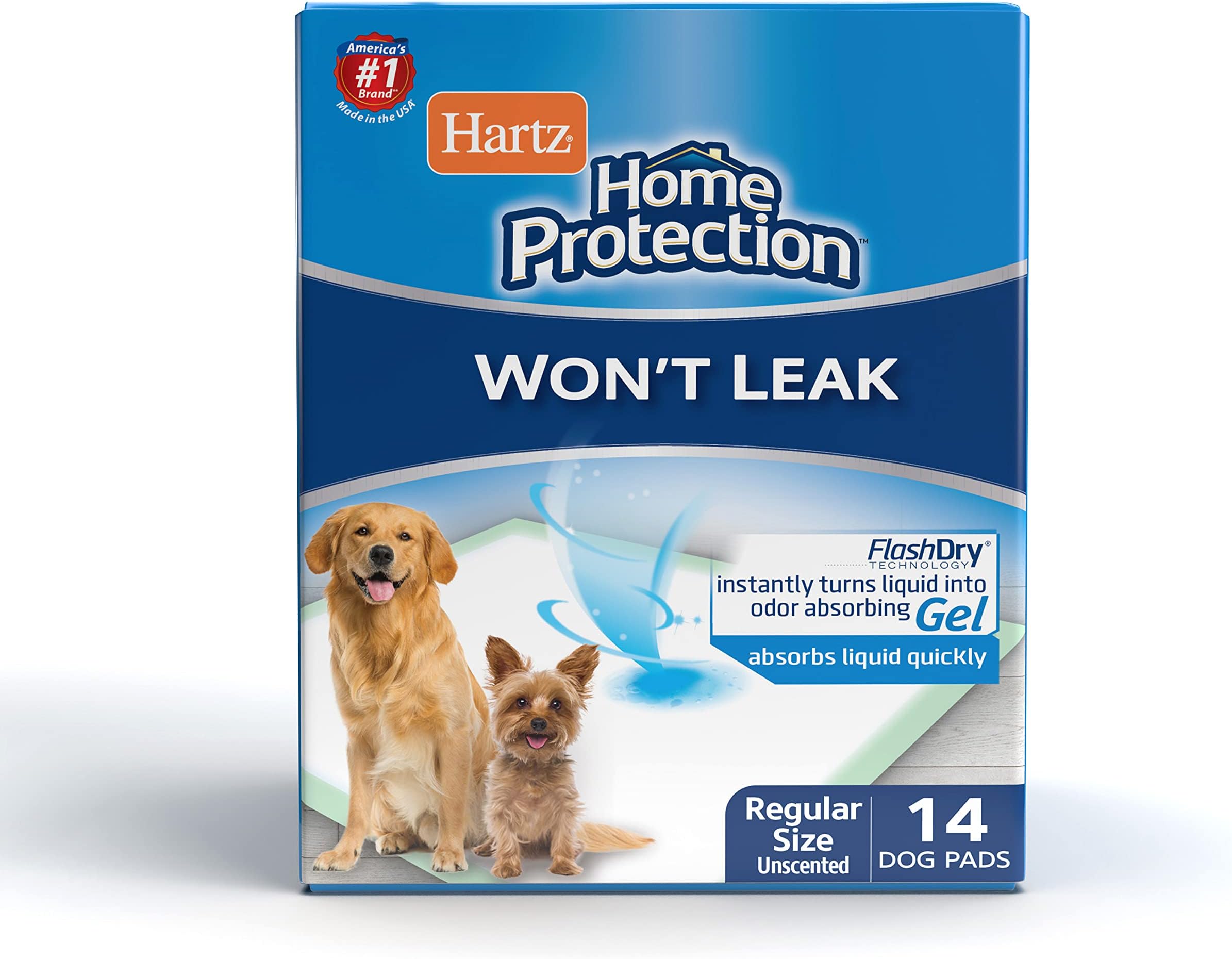 Hartz Home Protection Unscented Odor Eliminating Gel Dog Pads - 14 Count