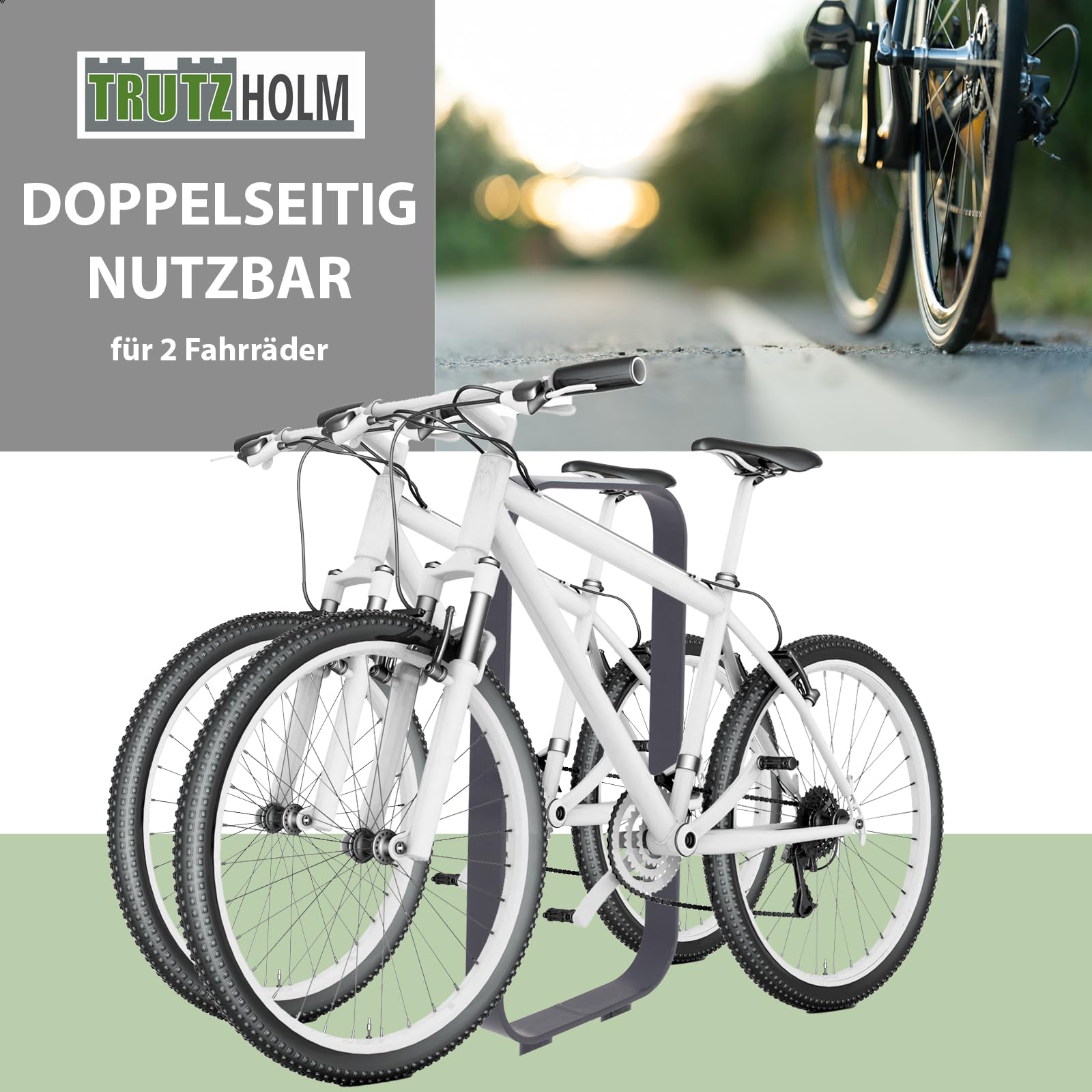 TRUTZHOLM Fahrradanlehnbügel 115x45 cm Einbetonieren Flachstahl Anthrazit