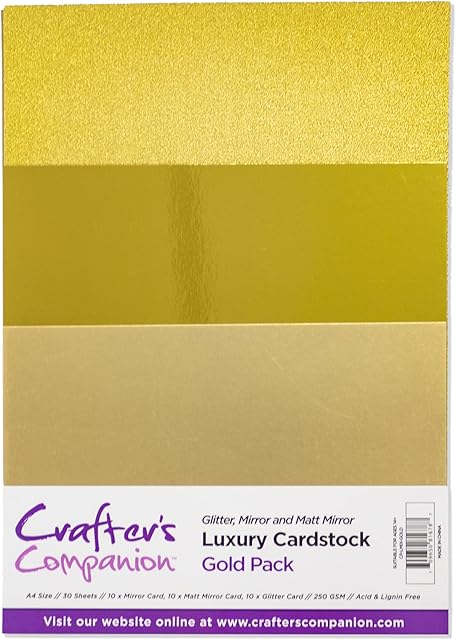 Crafter's Companion Luxury Cardstock Pack,Gold,23.5 x 37 x 1 cm