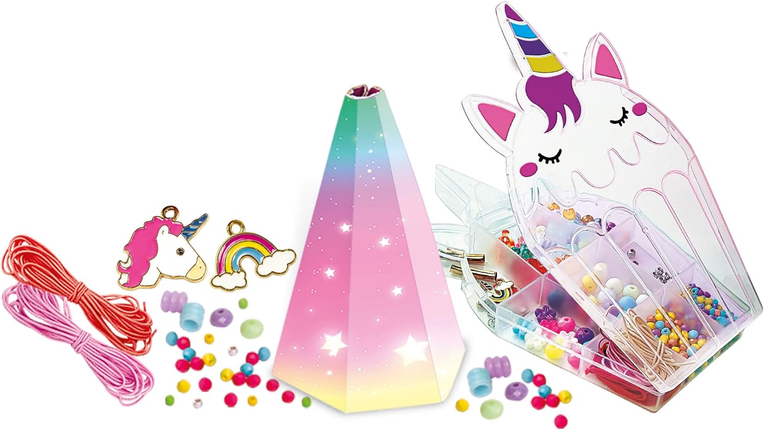 Clementoni - Crazy Chic-My Unicorn Bracelets-Kit Te, Making Set, 7 Years Play, Girls' Friendship Bracelets, Craft, Multicoloured, 18792