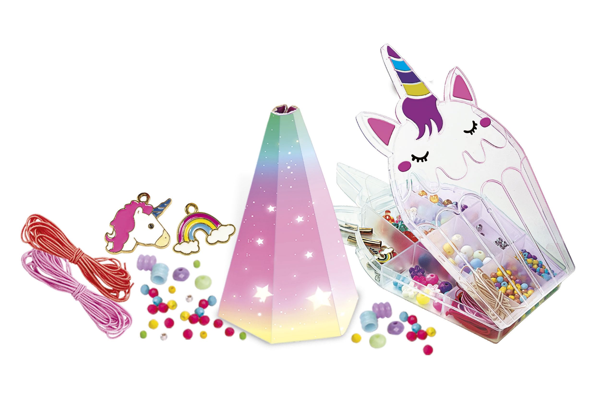 Clementoni Crazy Chic - My Unicorn Bracelets, Giochi Creativi per Bambini 7+ Anni, Kit Braccialetti Fai da Te Bambina, con Charm a Forma di Unicorno e Arcobaleno, Idea Regalo Creativo, 18792