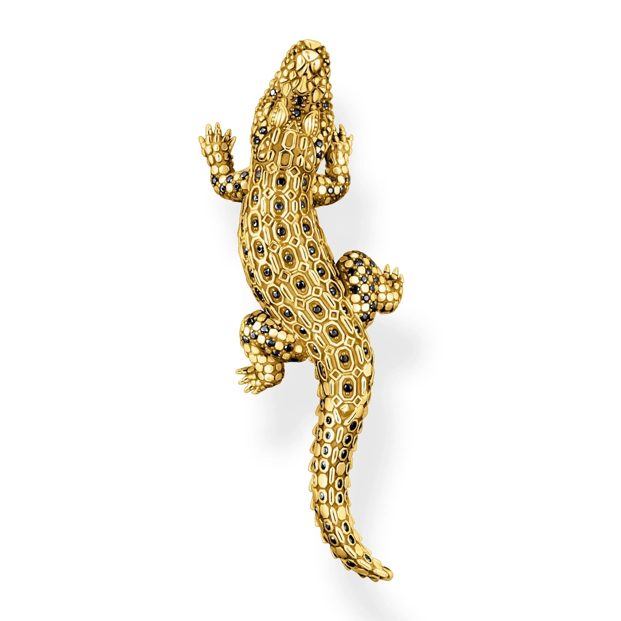 Pendentif Crocodile doré en argent Sterling 925, bijoux collier accessoire cadeau