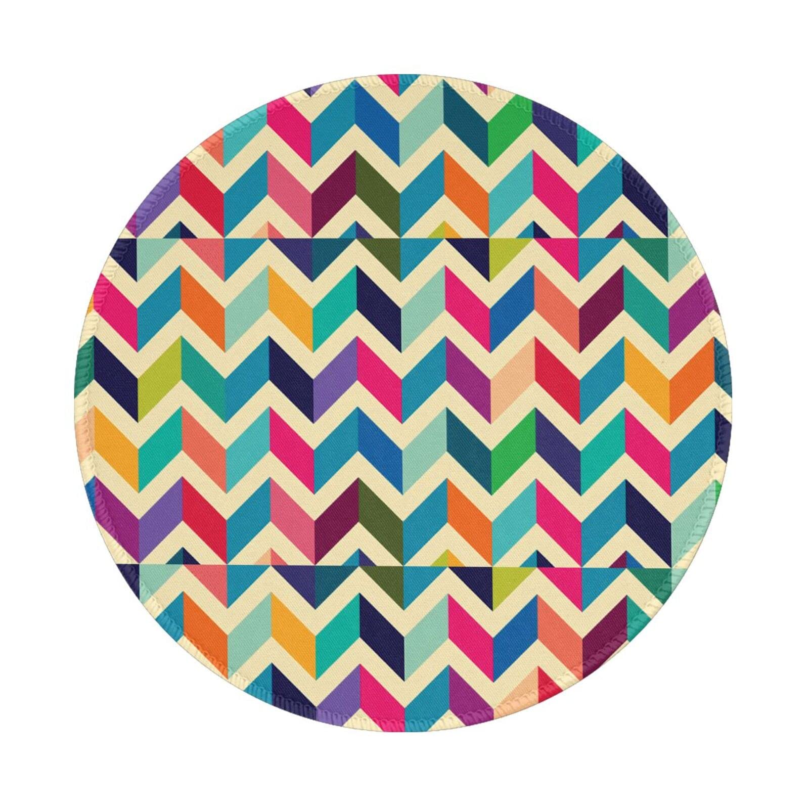 Tapis de souris rond multicolore pour bureau et maison - 8