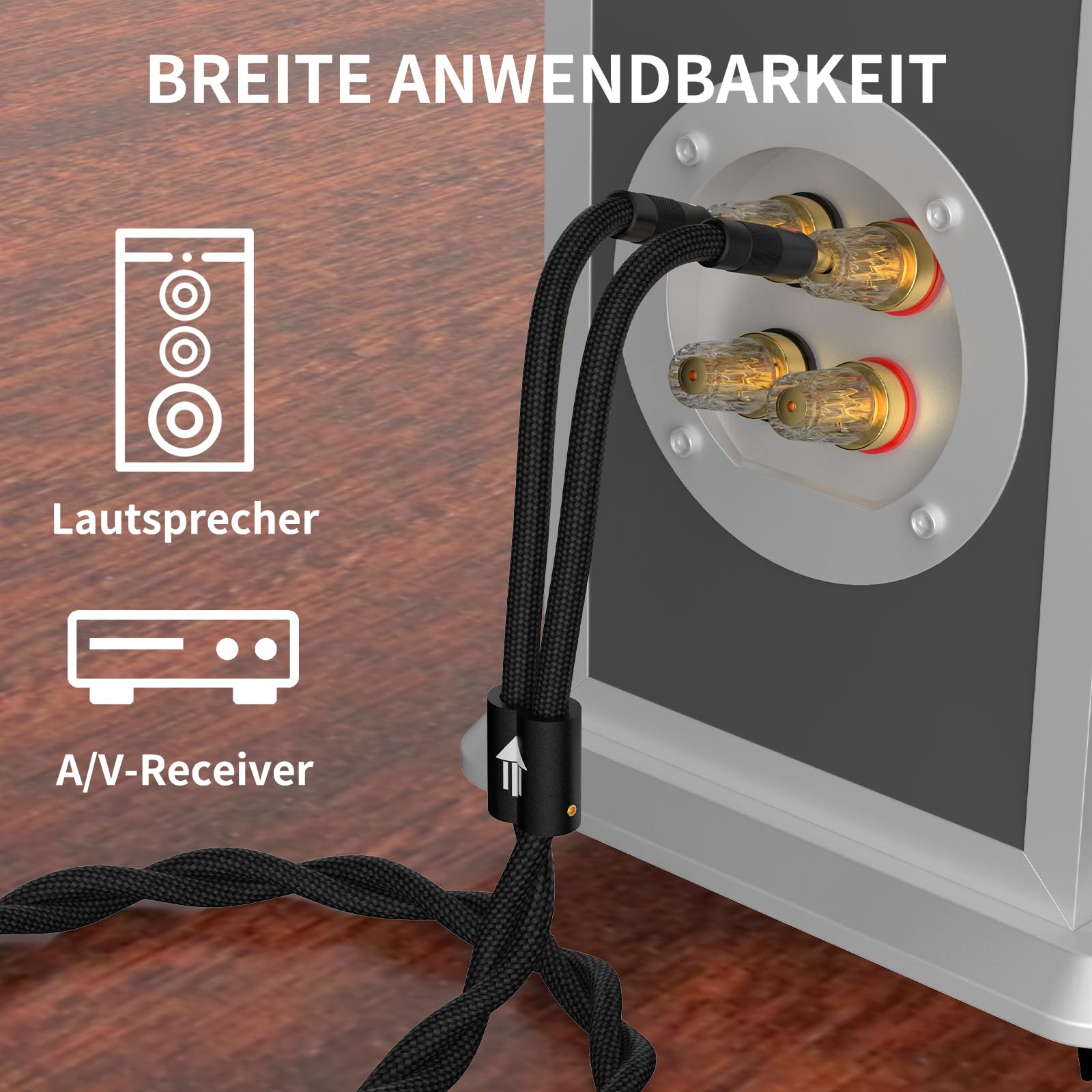 Cavo altoparlante High End SP01, 2,5 M/8,2 FT, placcato oro per amplificatore HiFi, ricevitore AV, altoparlante CD/DVD Decorder