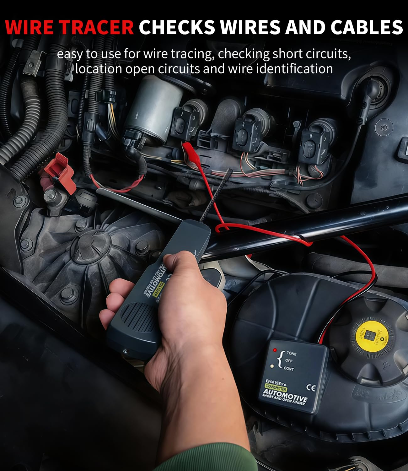 EM415Pro Kabelsucher – Fehler- und Kurzschlussdetektor für die Kfz-Elektrik, VEHLIVE 6–42 V DC-Schaltkreistester, Kfz-Sicherungsdetektor, Fehlersonde, Kabelsucher für Auto, Boot und Anhänger