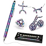 TTzycc Magnetic Pen With 13 Rings - Decompression Magnet Metal Fidget Pen, Creative Toy That Writes, Intellectual Learning and Stress Reduction Gift for Family or Friends